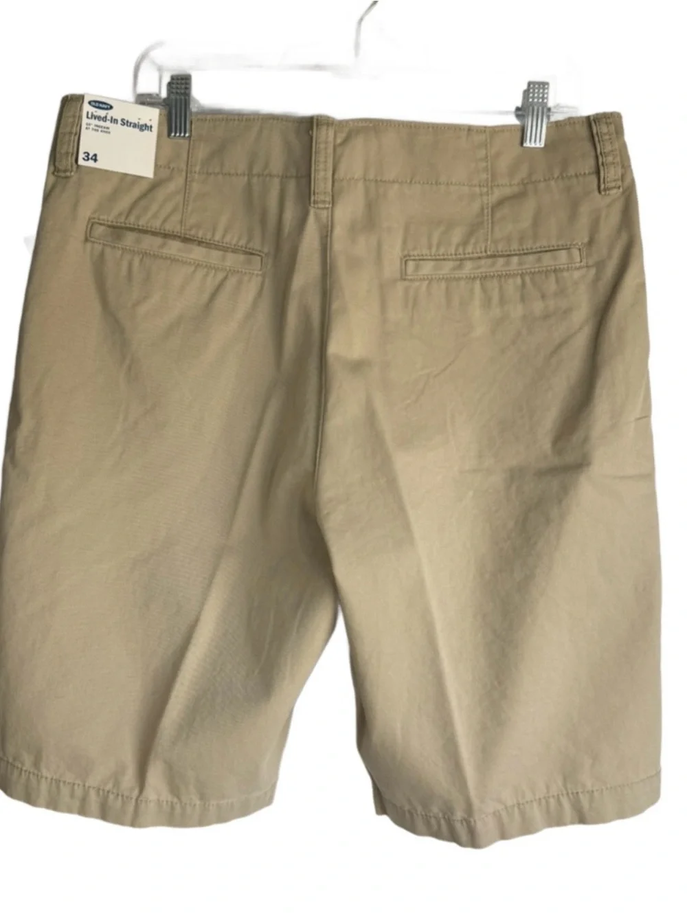 Old Navy Tan Lived-In Straight Flat Front 10” Seam Shorts Men’s Size 34 NWT
